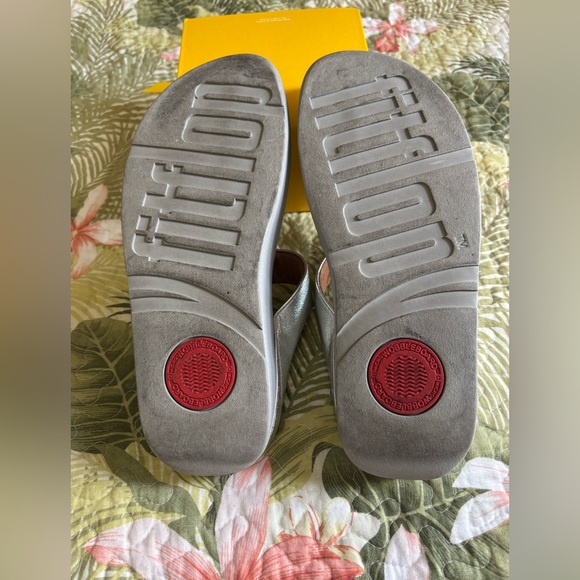 Fitflop Silver Braided Sandals 9 - Picture 3 of 3